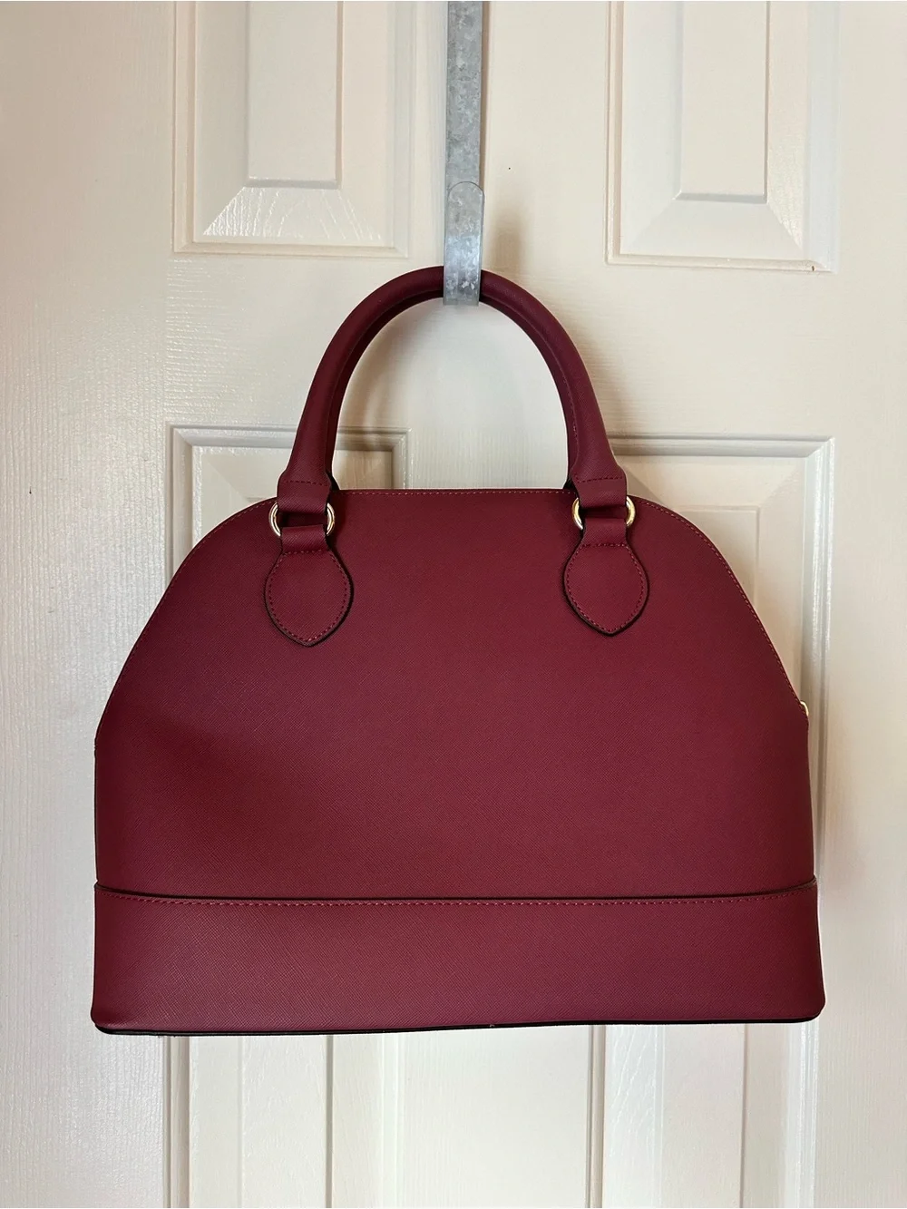 Steve Madden Burgundy Dome Satchel with Scarf Accent